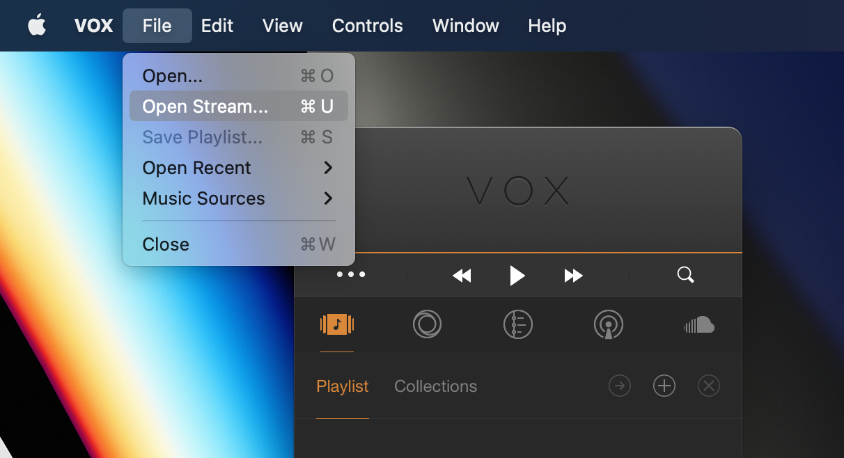 How to add Youtube link to VOX Music Player_Command+U