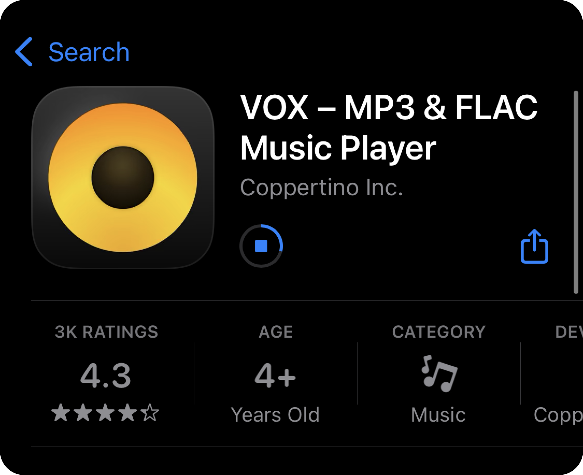 VOX Music Player AppStore