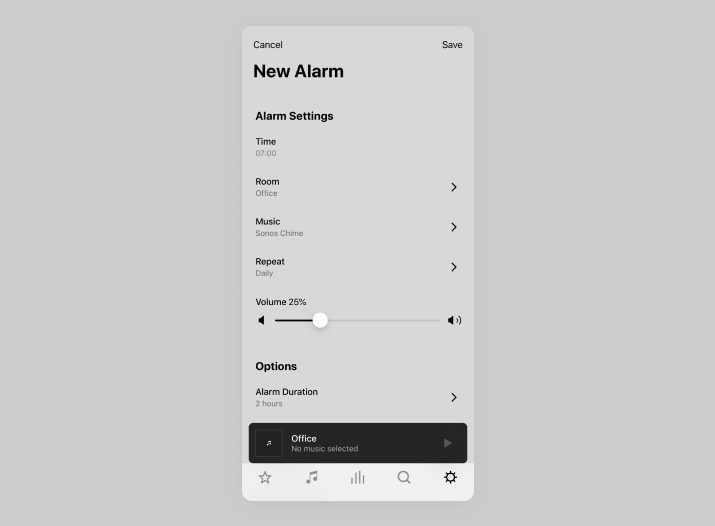 Sonos Alarm Interface